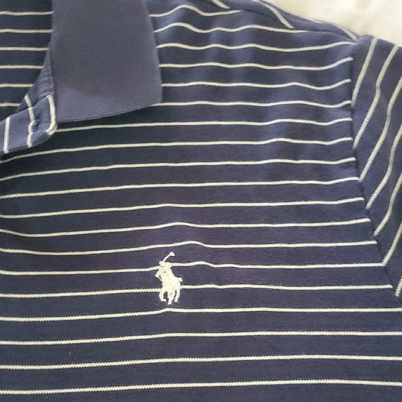 Polo Ralph Lauren Blue and White Striped Polo Shirt - Picture 3 of 5